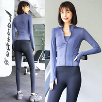 Yoga Suit Woman Tight Cardiovert Long Sleeves Pocket Long Pants Net Red Conspiculean Sexy Gym Running Tracksuit Woman