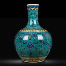 Jingdezhen Ceramic instrumental large vase Ou-style enamel color home Living room Decorative Pendulum hotel Xuanguan Handicraft