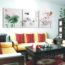 Living room decorative painting wall clock sofa background triple frameless painting Bedroom bedside hanging painting living room watch dining room mural
