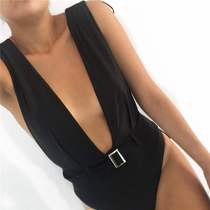 Deep V one- piece suit bottoming shirt swimsuit