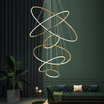 Circular circular art compound building large chandelier post modern light luxury chandelier living room lamp model room high-end restaurant lamps