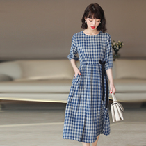 JOLIMENT retro literature and art warm temperament color matching in the sleeve long paragraph dislike dress summer