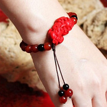 The Hospitality leopard Bracelet Pure Natural Red Manau Bracelet National Wind Hand Strings Retro Original Handmade Accessories
