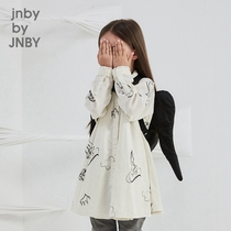 Jiangnan commoner childrens clothing summer discount new girls loose princess print A-line version of long-sleeved shirt dress