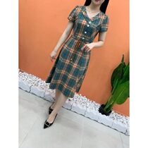 Xunshi Changshu Lu Shu Jian clothing firm ZHUZHILAN Zhu woven blue fashion plaid dress
