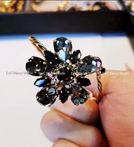 Big-name designer 24k gold-plated high-order petal-shaped crystal bracelet