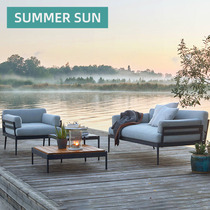 Design Outdoor Sofa Chair Combination Outdoor sample room Courtyard Villa Terrace Single Double Aluminum Alloy Tea Table Sofa