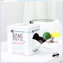 Large covered storage iron box long metal box coffee box household biscuit candy snack storage can iron box
