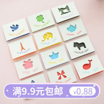 Korean Stationery Mini Birthday Wishes Cards Cute Hollowed-out With Envelope Holiday Greeting Cards Postcard Message Cards