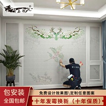 American creative TV background wall paper Living room non-woven wallpaper wall cloth Modern simple seamless wall cloth Bedroom