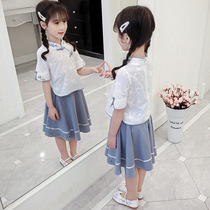 Next win girls Hanfu suit 2021 summer new Chinese style Tang dress Super fairy children dress