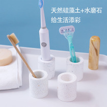 Silicon Algae Clay Toothbrush Rack Electric Toothbrushes Containing Base Kieselguhr Water Suction Teeth Placement Shelf Creative Home Bathroom