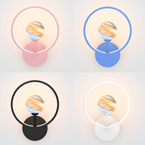 Wall lamp Bedroom bedside lamp Nordic style modern simple creative boy girl childrens room aisle wall lamp