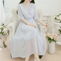 Retro Girl Improved Hanfu Two Piece 2021 New Middle School Students Summer hipster Literary Dress Set