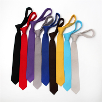 Hong Kong style Literature and Art solid color Korean ifation cotton tie mens female students college style tie JK uniform black