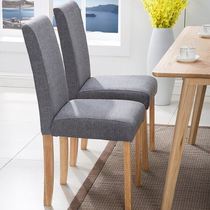 Modern backrest chair Solid wood dining chair Fabric dining table chair Hotel restaurant chair Home leisure coffee dining chair