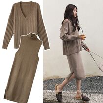 Maternity clothing autumn and winter clothing set fashion 2020 new fashion mom out knitted dress two-piece maternity winter clothing