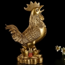 Copper chicken ornaments large copper Rooster Golden Rooster feng shui ornaments rooster mascot home living room crafts