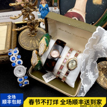 Antique vintage watch retro jewelry European and American color treasure rhinestone pearl mechanical bracelet bracelet quartz watch