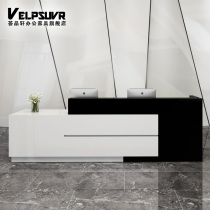 Front desk reception desk black and white work bar desk simple modern creative desk European company cash register display desk