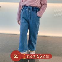 2020 new baby winter clothes loose pants children Winter thick jeans childrens clothing girls foreign style trousers tide