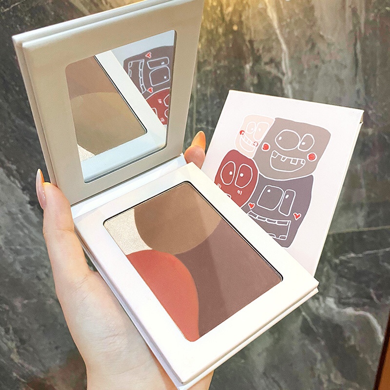 Gemon repair pan 4-color shadow high light blush nose and shadow side shadow 4-in-a-pan nude makeup new hands small V face