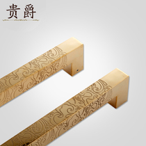 Glass door handle stainless steel Chinese antique auspicious cloud handle security door solid wood door handle square thickening
