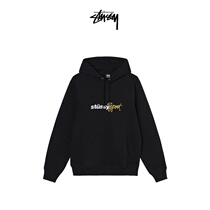 STUSSY Stussy Contrast color letter embroidery drawstring hooded sweater jacket men and women couple autumn