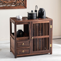 Mobile tea cabinet rack tea table tea cabinet home living room new Chinese kettle integrated small tea cabinet small vertical