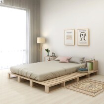 Solid wood bed in simple bed plate pine skeleton skeleton bed frame 1 8m 1 5m residential rental room in Northern Europe tatami