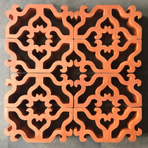 Red tile through windows antique windows garden windows ancient construction splicing tiles decorative walls brick carving hollow window grilles