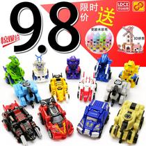 Smart genuine jumping warrior 2 Fire Knight deformation car robot jumping boy boy toy full set