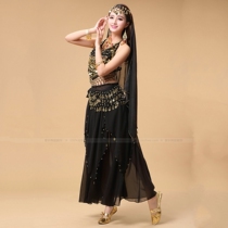 Special price India dance for the stage performance Costume Belly Leather Dance Suit Summer Dress New Belly Pocket Practice Suit