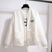Korean baseball uniform womens ins tide 2021 Spring and Autumn New Korean loose white coat Super fairy casual jacket