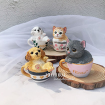 MOMOKO tea cup cat tea cup dog fragrant lavender pets custom onboard incense lavender cat puppies gift decorations