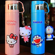Girl children cartoon cute princess thermos cup Primary School students Korean anti-drop water Cup girl with lid Cup