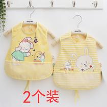 Baby bib waterproof eating bib Child food rice pocket Baby rice pocket Childrens super soft coat saliva towel summer