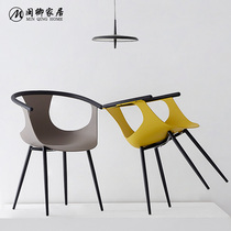 Nordic plastic chair four-legged home thickened adult backrest stool modern simple creative plastic chair negotiation chair