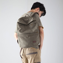 Han edition mens canvas double shoulder bag college wind student bag retro computer backpack large capacity travel pack male bag