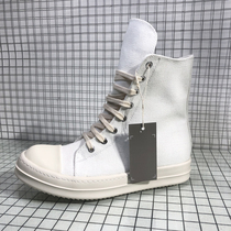 RO mens shoes 2019 new white canvas high-top casual shoes thick-soled milk zipper small white shoes board shoes short boots tide