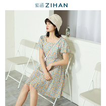 The Purple Culvert Summer Dress New Sembles New department small clear new high waist collection waist display slim foam sleeves Slew Sleeves short sleeves Dress Skirt