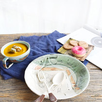 Japan Imported Meinesco Kitchen Cutlery Home Creative Plate Saucer Art Series Breakfast Cup Soup Cup Hand-painted Flat Pan