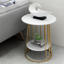 Nordic marble small tea table minimalist modern small family sofa edge a few living-room bedrooms small creative small round table