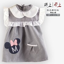 Female baby gown clothes 1 Long Sleeve 2 baby Children 3 eat 4 aprons 5 clothes 6 Spring and Autumn 7 bibs half a year old