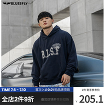 BLUESFLY Chauded Spring autumn necropolis for men Lianhood Leisure 100 hitman Tide Sets Hood Hooded Fitness Type Male Blouse