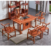 Mahogany tea table tea table chair combination Rosewood new Chinese Tea Leisure table hedgehog red sandalwood kung fu tea table Zen