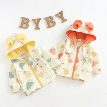 Baby girl autumn coat 1-3 years old child foreign style Korean windbreaker spring and autumn thin girl clothes baby hooded 2