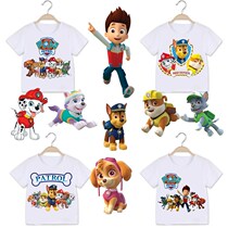 2021 new childrens puppy bark team summer clothes boys and girls cartoon printing short-sleeved t-shirt tide childrens baby clothes