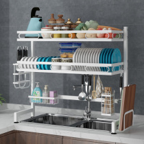 Kitchen sink washing pool above the shelf bowl rack drain rack put bowls chopsticks dishes dishes and cupboards.