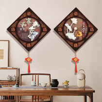 Entrance hallway corridor aisle living room decorative painting Chinese style jade carving hanging painting 3d three-dimensional new Chinese-style relief mural